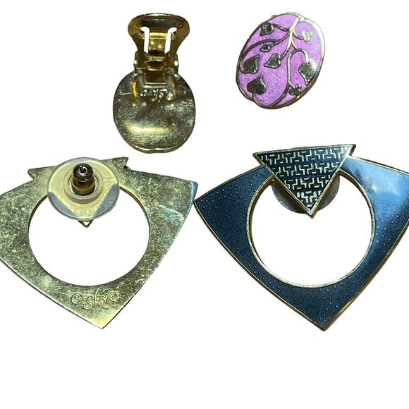 Vintage Jewelry Lot Of 8 Earrings Brooch Monet Skye Napier Gionvanni Trifari - Picture 11 of 13